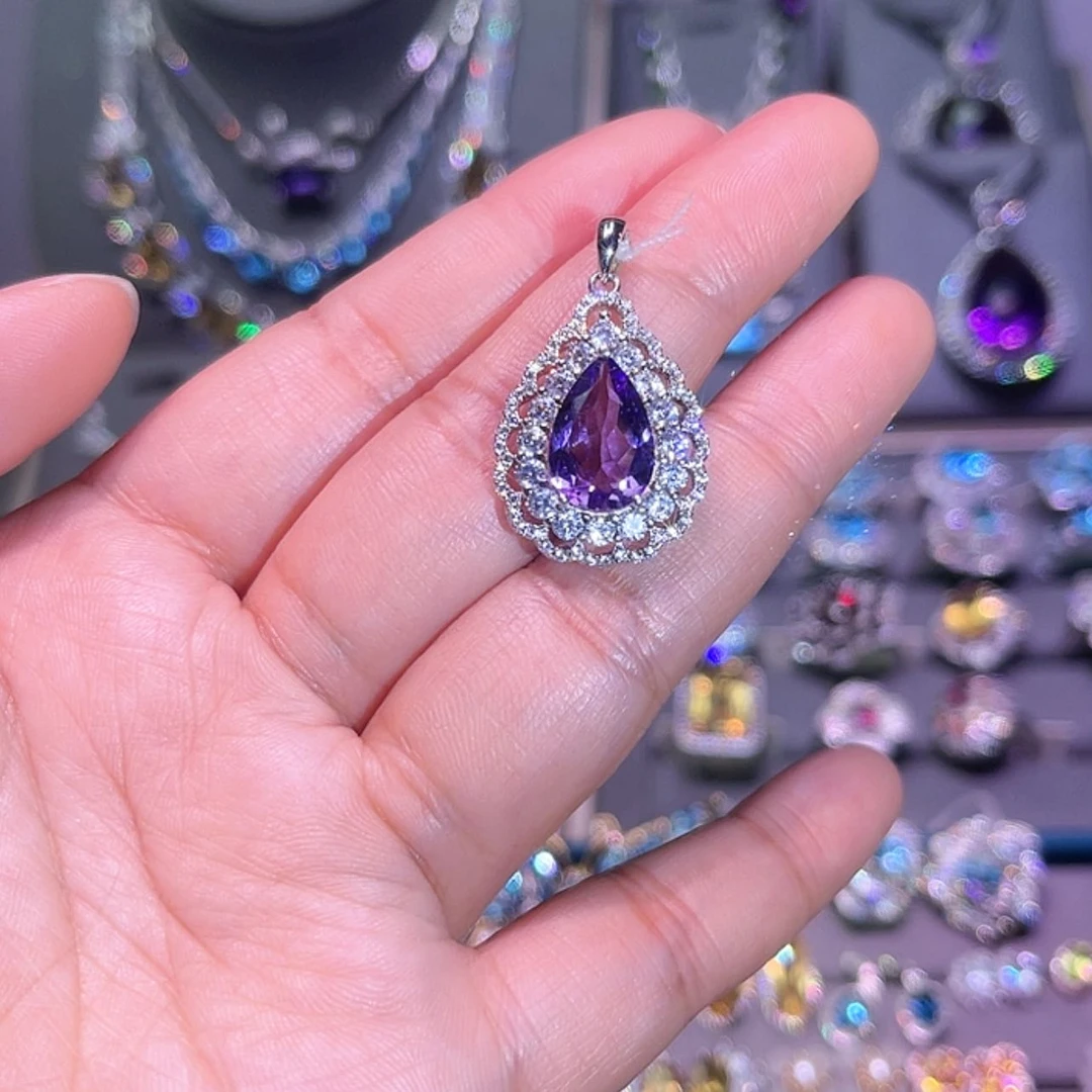 【闪购商品】紫晶吊坠(赠链)银S925镶嵌