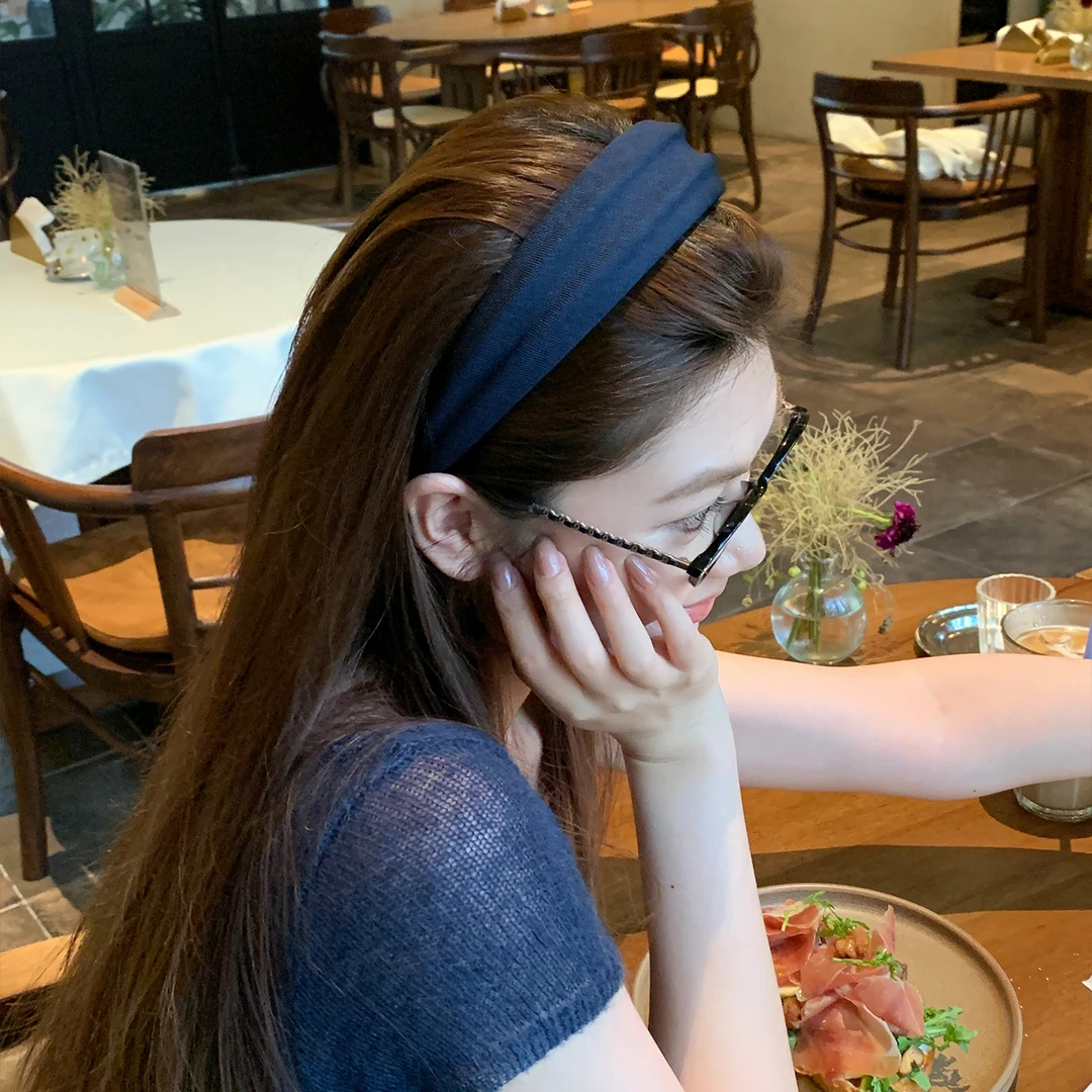 韩系慵懒老钱风宽边发箍女高颅顶头箍发饰日常外戴显脸小头饰发卡