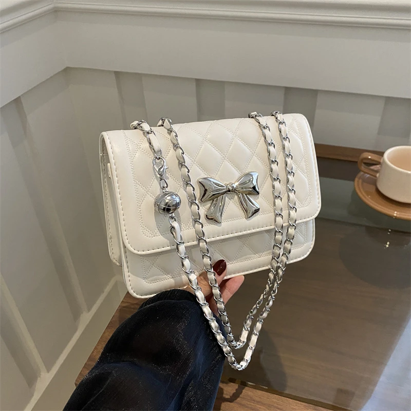 爆款超火单肩小包包女2024新款潮高级感菱格链条包夏季斜挎小方包