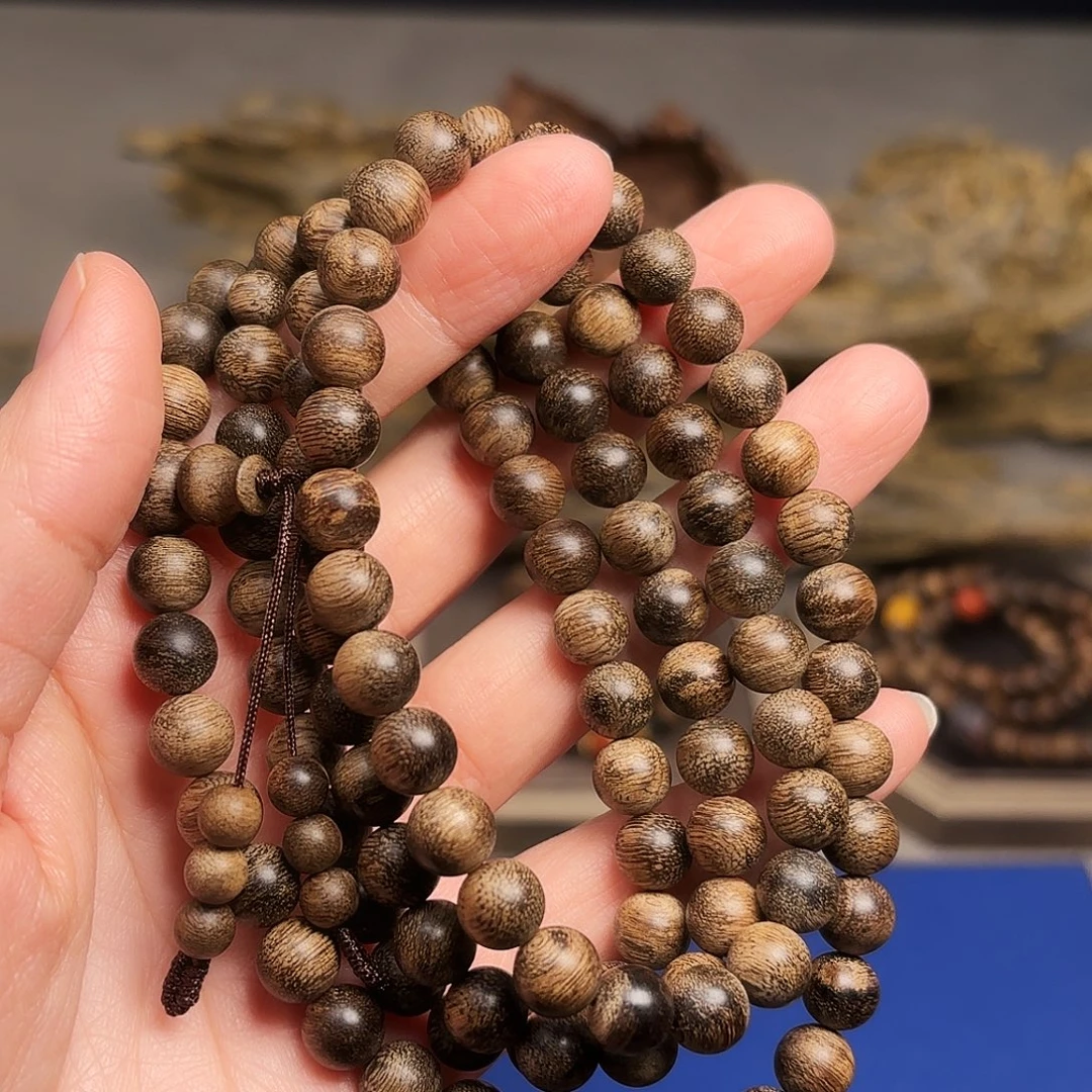 沉香手串越南芽庄白棋楠星空料限量款0.8×108