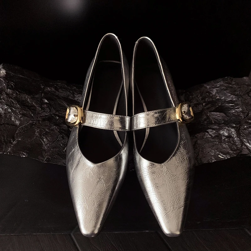 手工真皮气质百搭尖头时尚单鞋