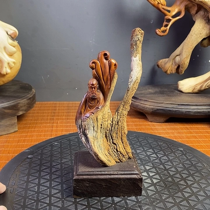 柏木（崖柏）达摩摆件