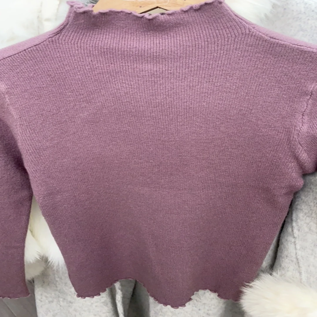 8022彩色木耳边针织