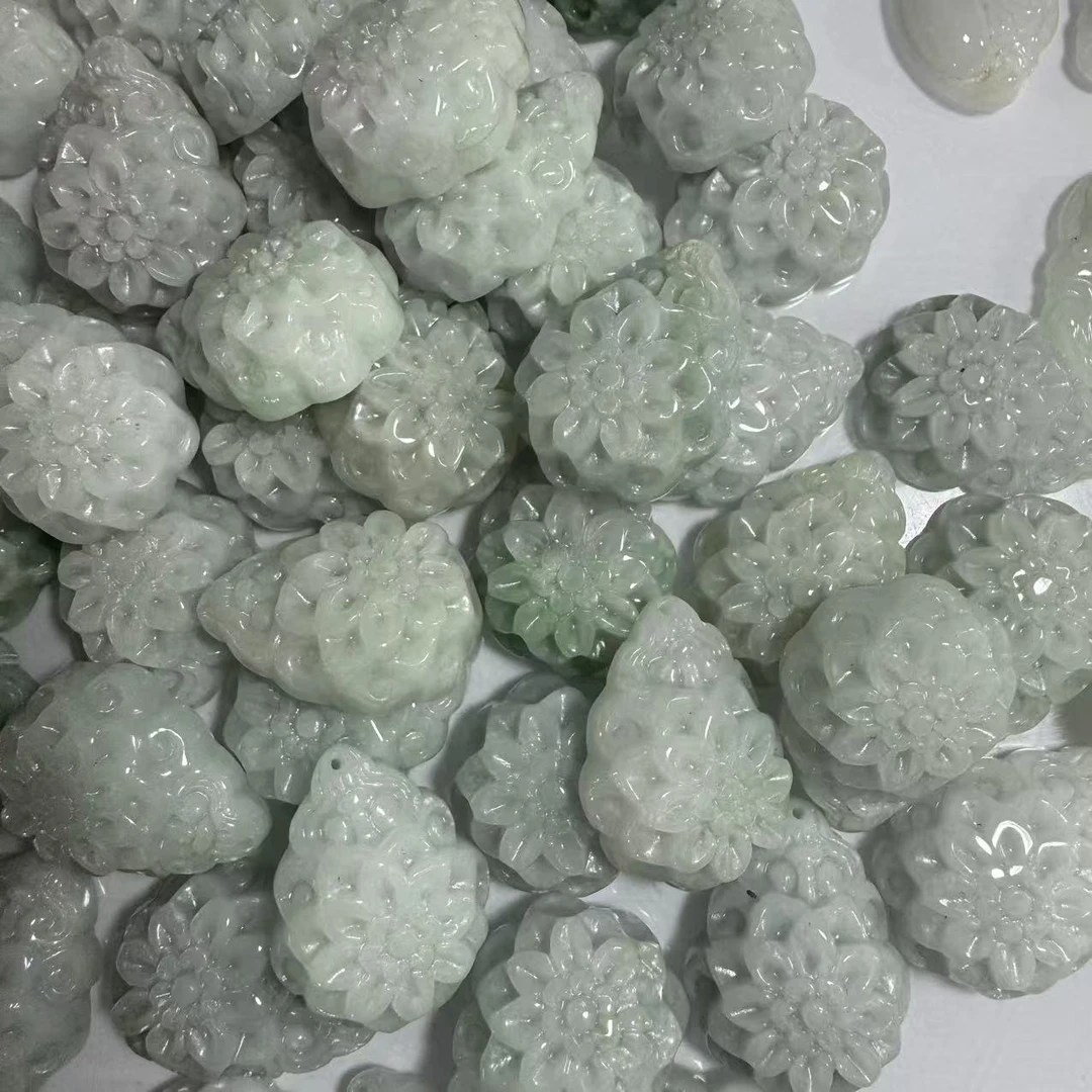 天然A货翡翠紫荆花吊坠-c864-多样性发一