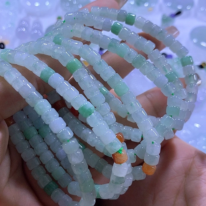 颈饰未镶嵌翡翠天然翡翠A货手串多样性发货发其一