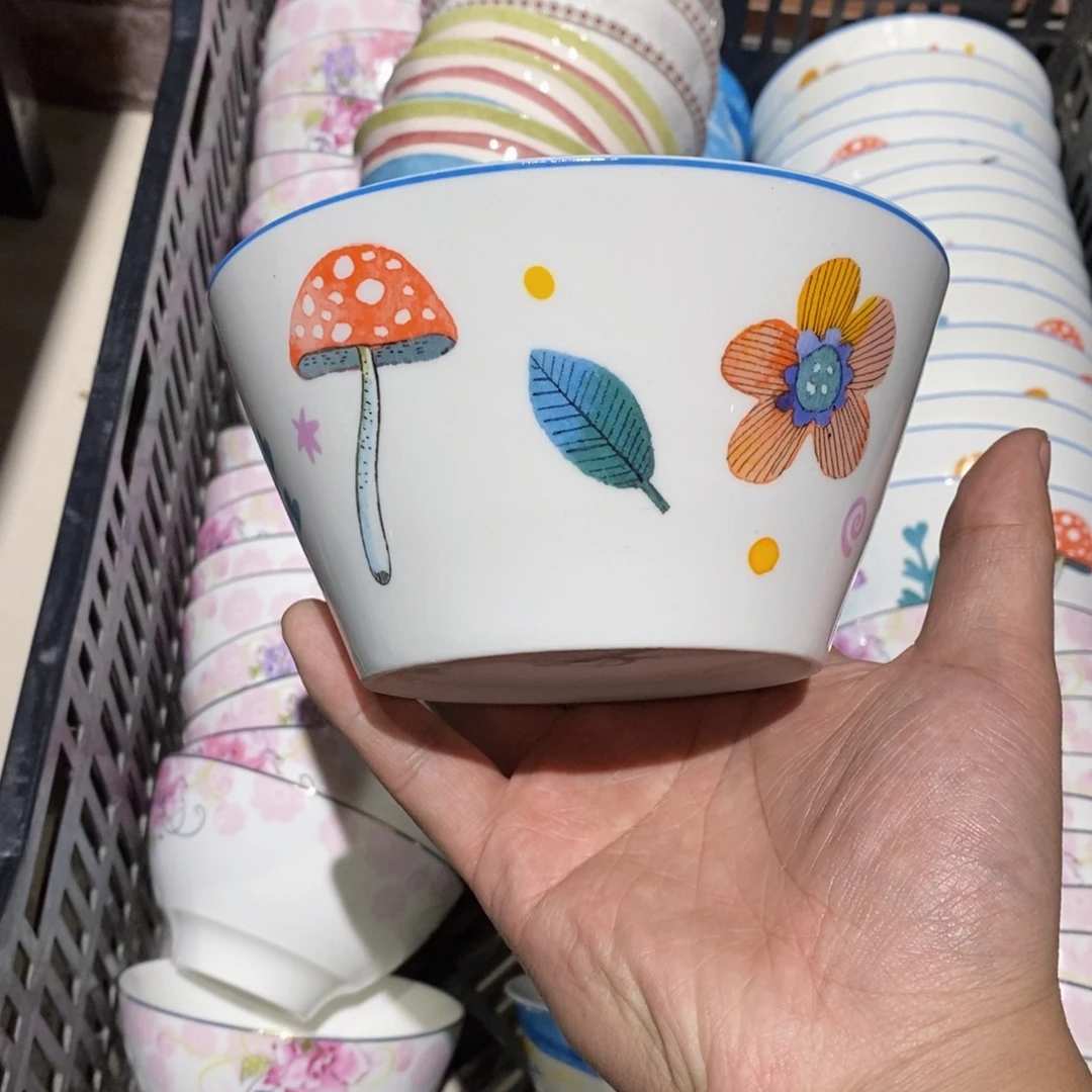 瓷两个微瑕小花碗两个