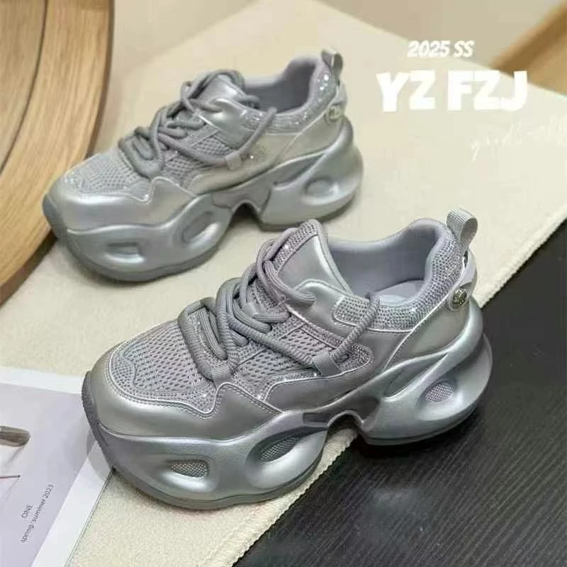 【华小姐】春夏季新款时尚潮流圆头厚底透气百搭休闲鞋626-5