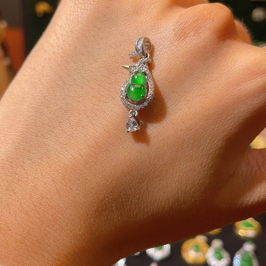 翡翠银S925镶嵌颈饰