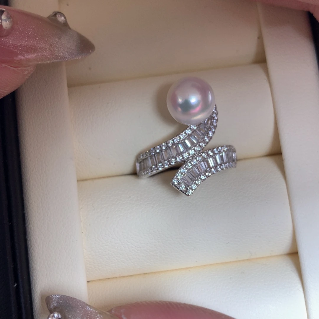 海水珍珠戒指银S925镶嵌