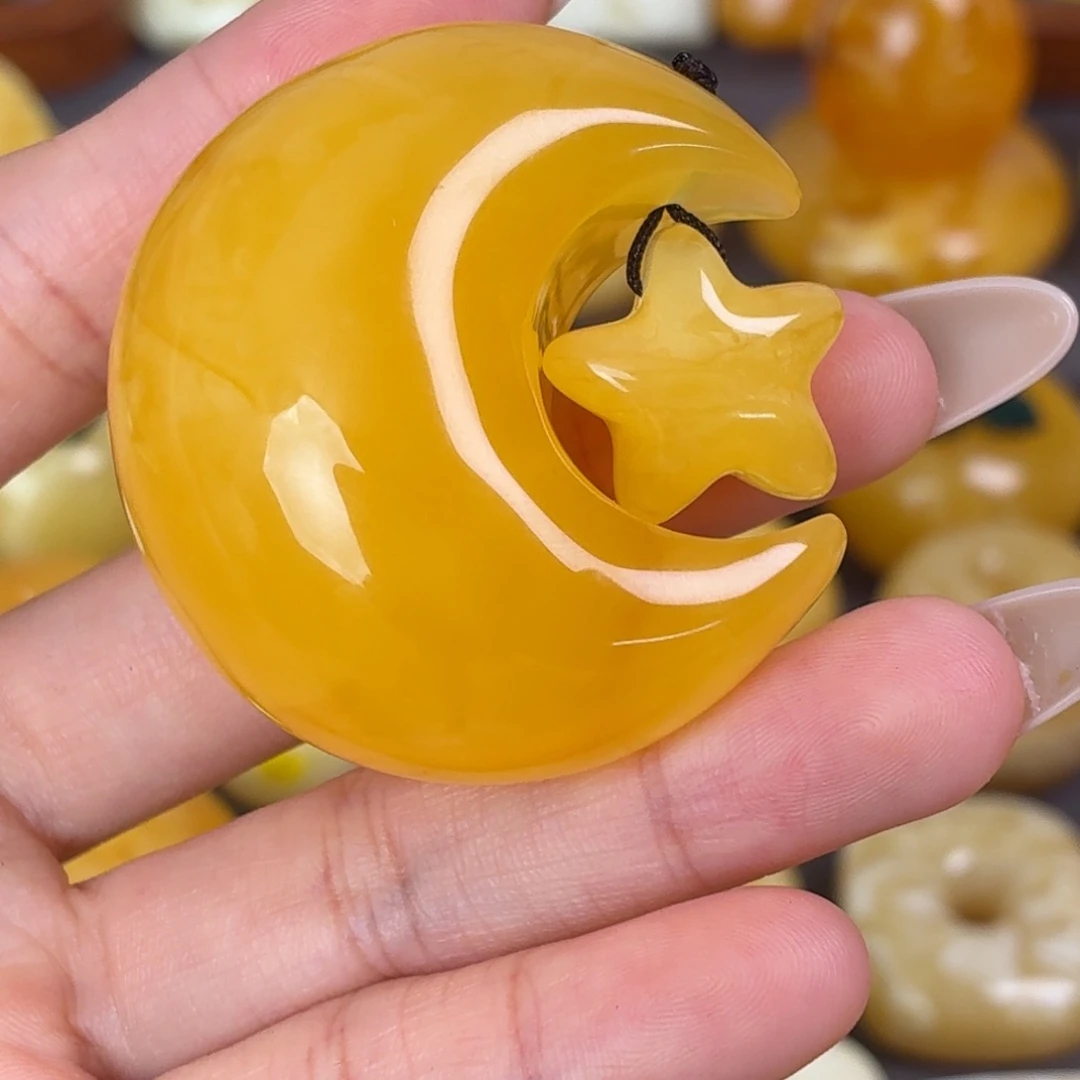 蜜蜡未镶嵌珠宝奇石星月套装