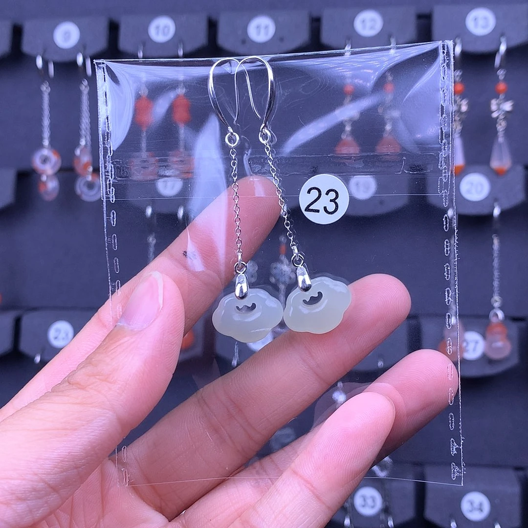 和田玉银S925镶嵌耳饰千**集