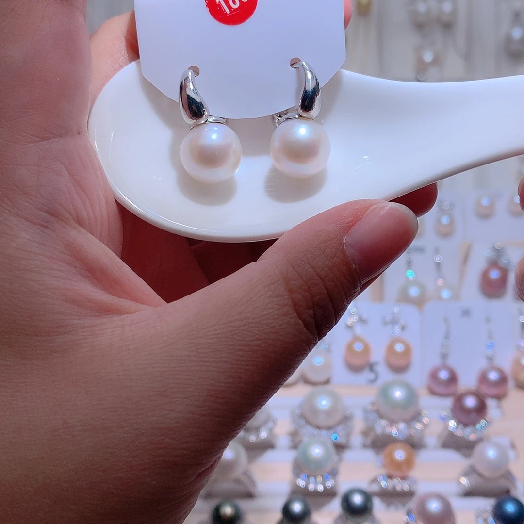未镶嵌淡水珍珠耳饰CC12mm