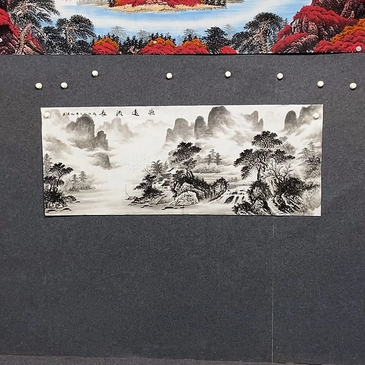 国画小六尺水墨一副