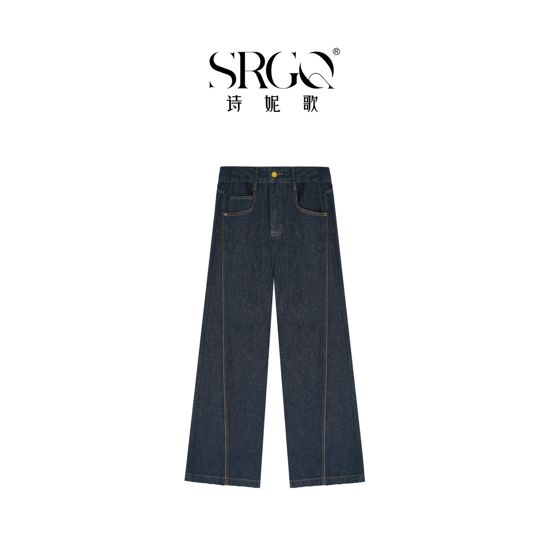 诗妮歌高定 |【黑金牛仔】解构牛仔裤裁剪明线奢感休闲百搭
