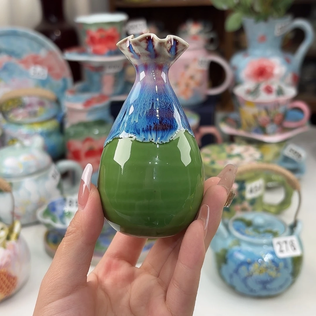 瓷片景德镇手绘高温釉下彩陶瓷茶具