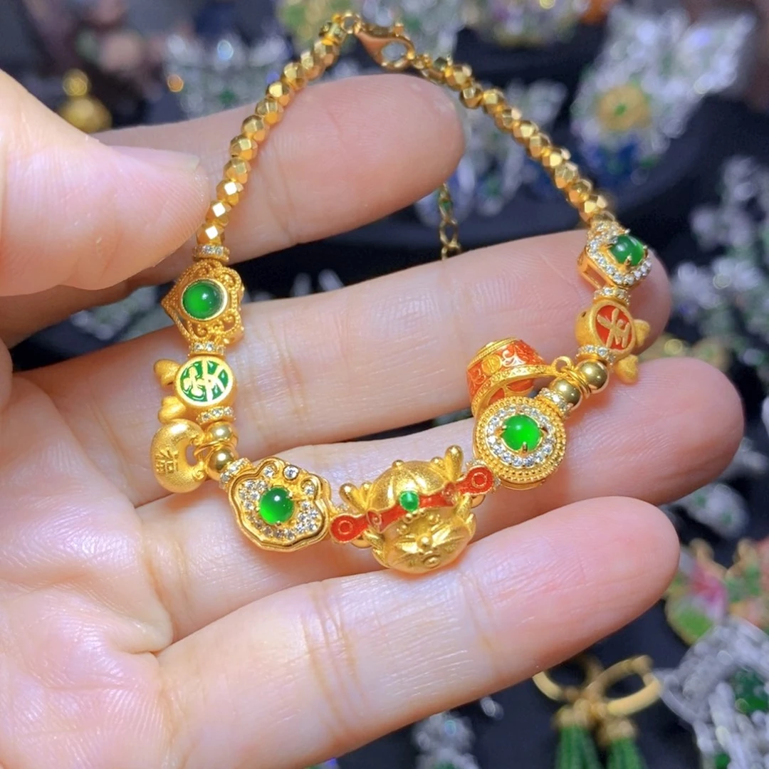 翡翠合金套链天然翡翠