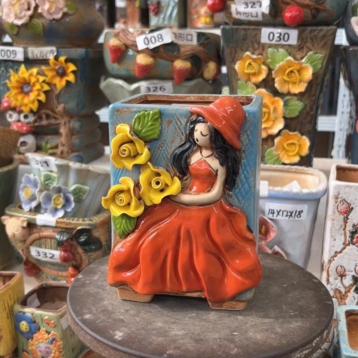 紫砂花盆粗陶材质多肉花盆