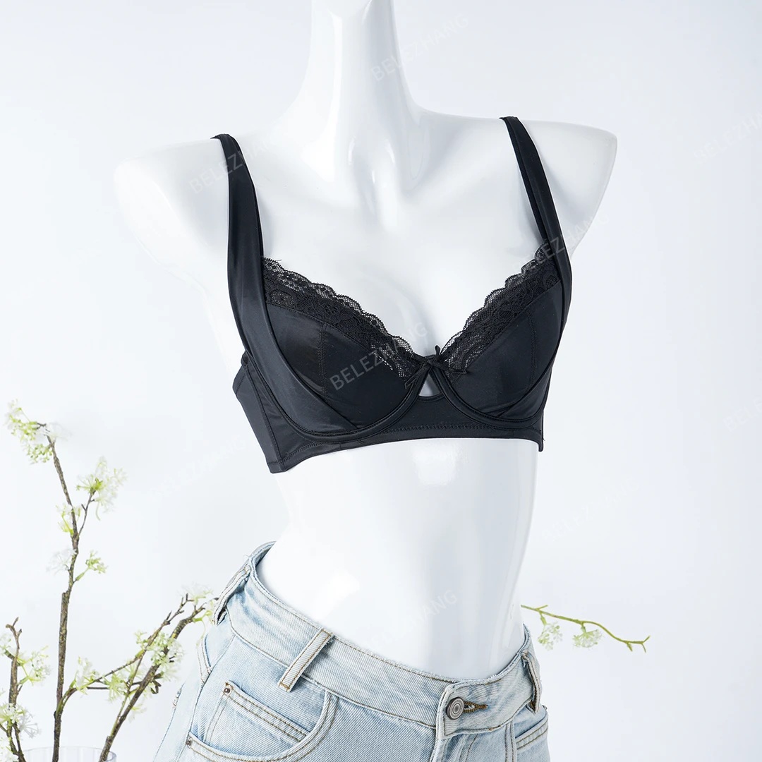 BELE ZHANG夏季收副乳大胸显小蕾丝薄款文胸-3177