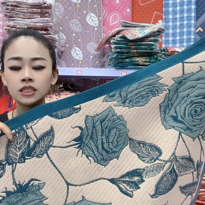 棉蓝色玫瑰花纯棉