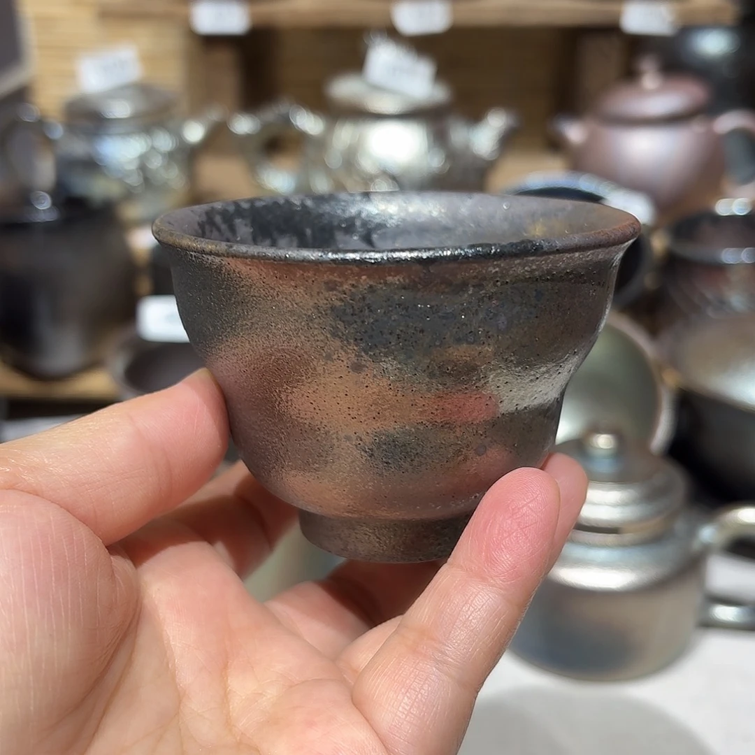 壶建水紫陶紫泥柴烧杯