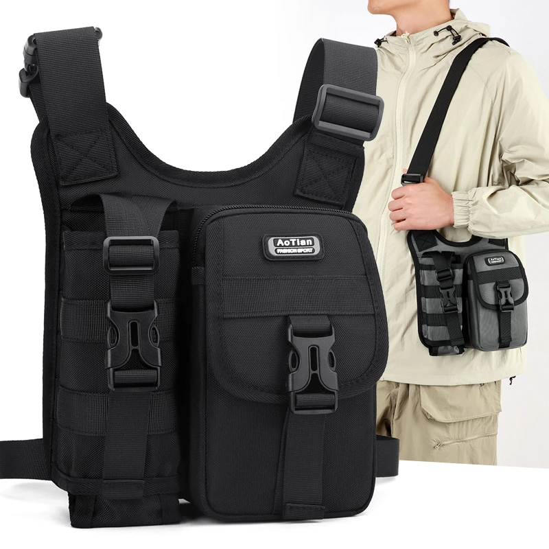 奥天男士户外多功能包腿包机车包战术包潮流斜挎包胸包随身水壶包