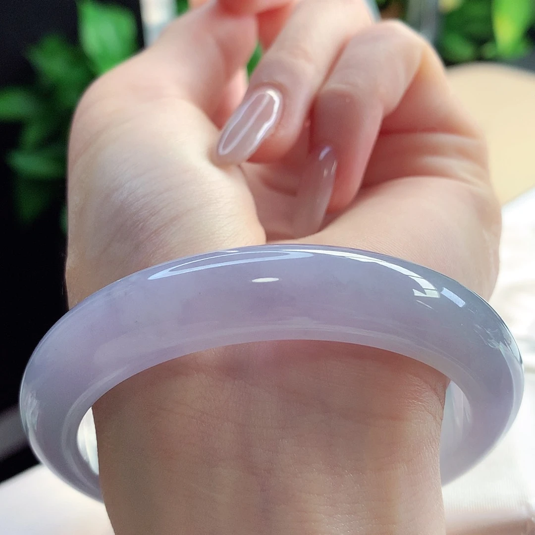 未镶嵌手镯翡翠天然A货翡翠57-58茄子紫 紫气东来16号