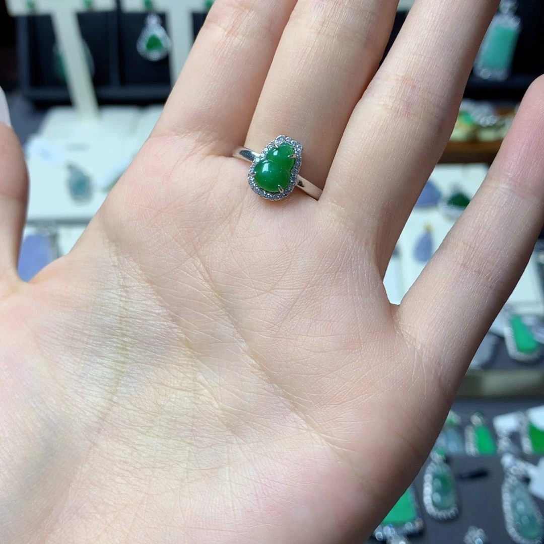 翡翠银S925镶嵌挂件