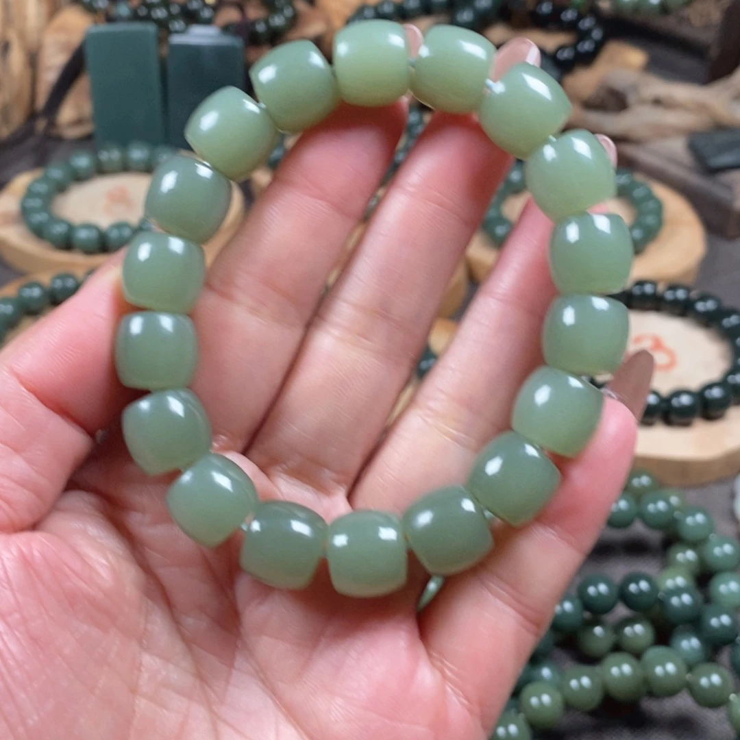 和田玉（青玉）手链未镶嵌