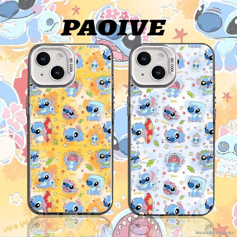 适用于苹果华为vivo一加小米三星史迪仔防摔彩银手机壳