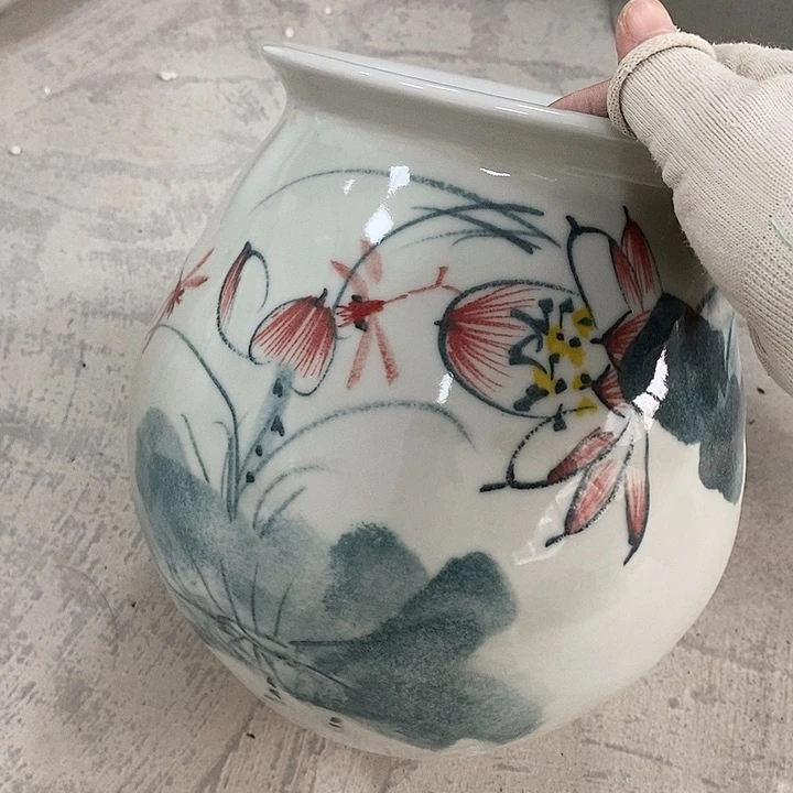 缸13xc景德镇陶瓷花盆微瑕