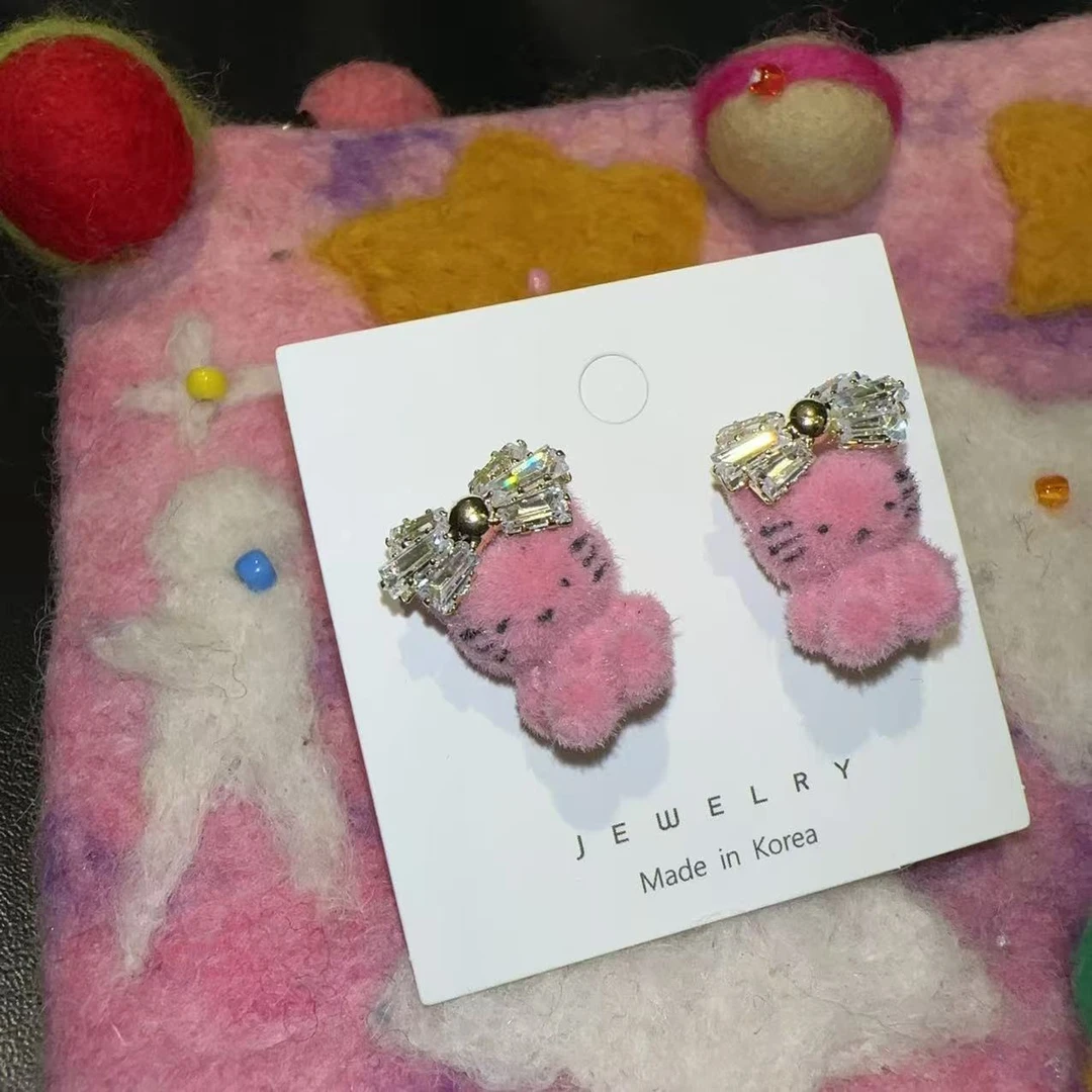 合金耳饰 韩国可爱卡通小猫耳钉R5612