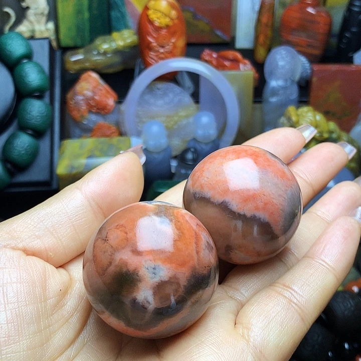 硅化玉未镶嵌吊坠(不含链)树化玉手球