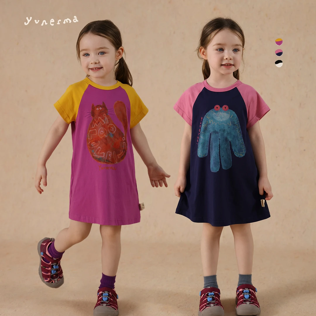 【原创插画师合作款】幼儿园插肩袖卡通短袖T恤裙
