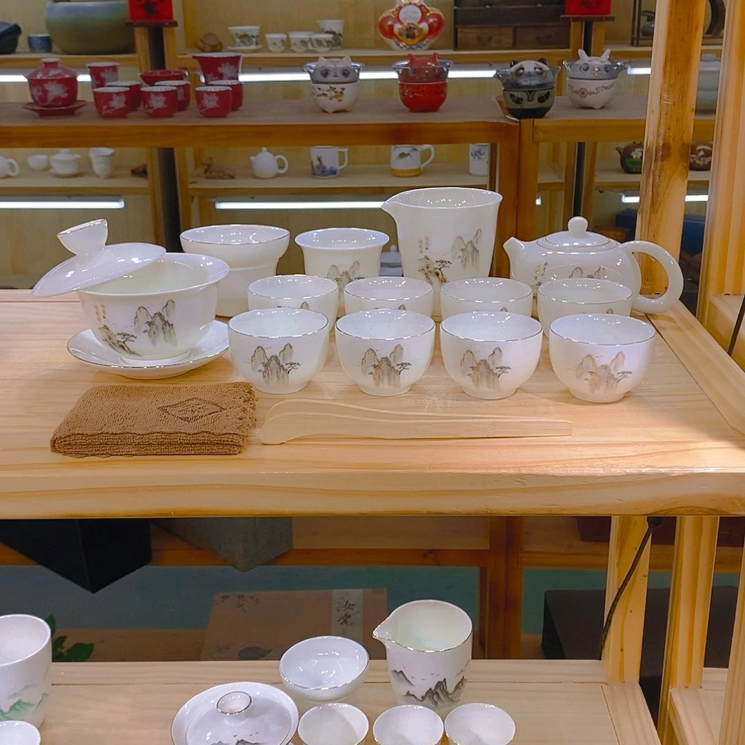 【不止】羊脂玉瓷茶具套装