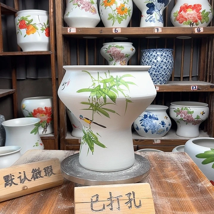 摆件高脚竹子鸟新款新款陶瓷