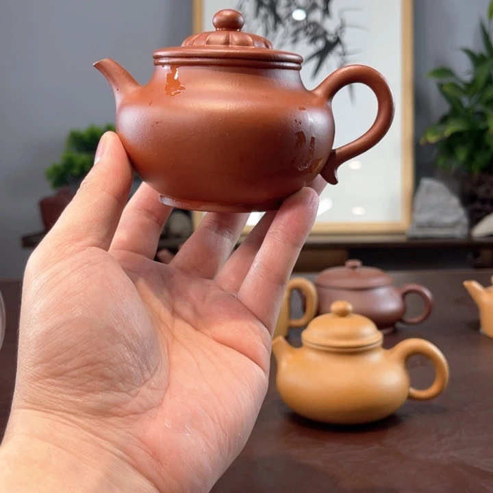 奶***糖紫砂公道杯半手生砂小煤窑朱泥锦上添花