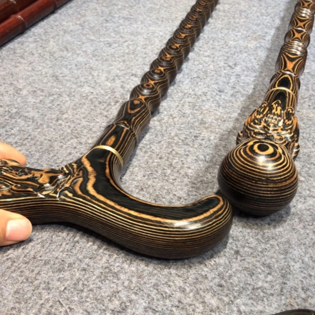 【闪购商品】木斑马木龙头手杖一根