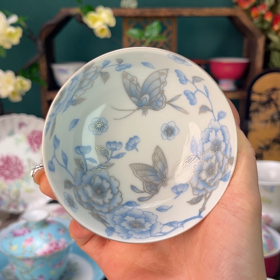 陶摆件景德镇陶瓷手绘茶杯