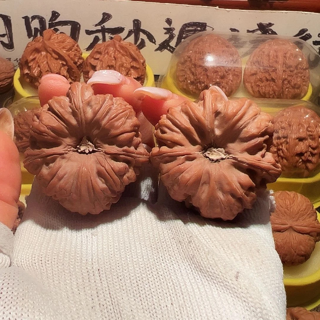 吊坠文玩核桃40全品凹底三棱