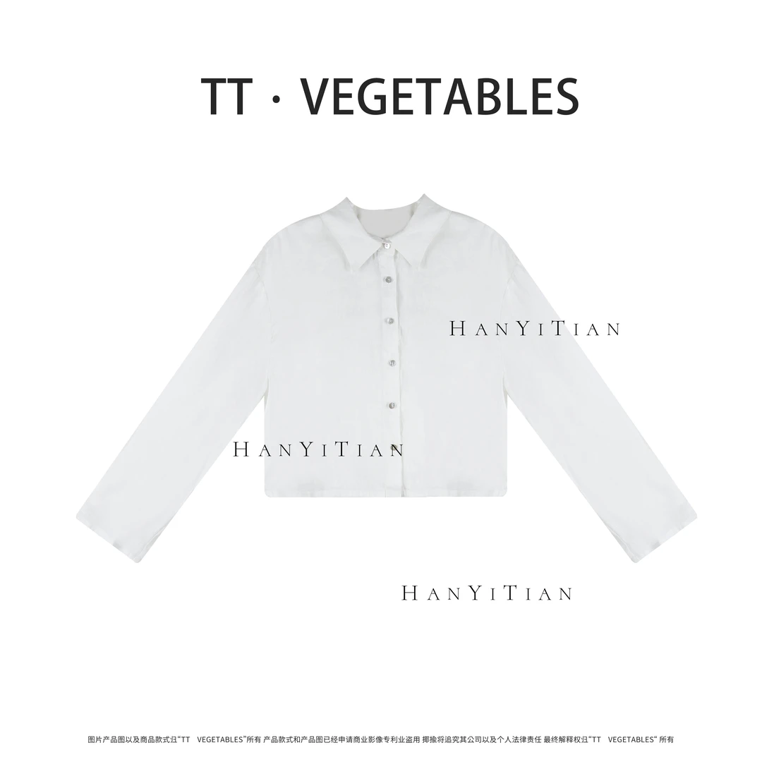 万紫  亚麻设计感春夏纯色中长款小众衬衫511273