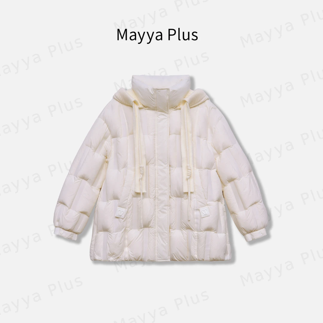 【雪芙千金】Mayya Plus麦芽定制气质毛茸茸中长羽绒服32547995