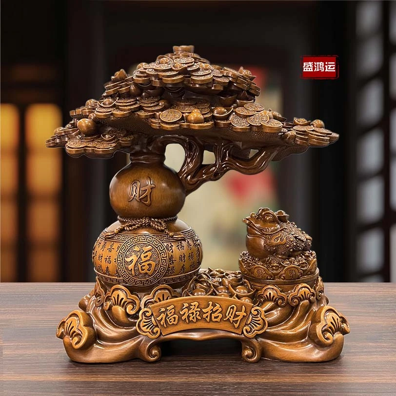 福禄发财树转金蟾摆件YW-