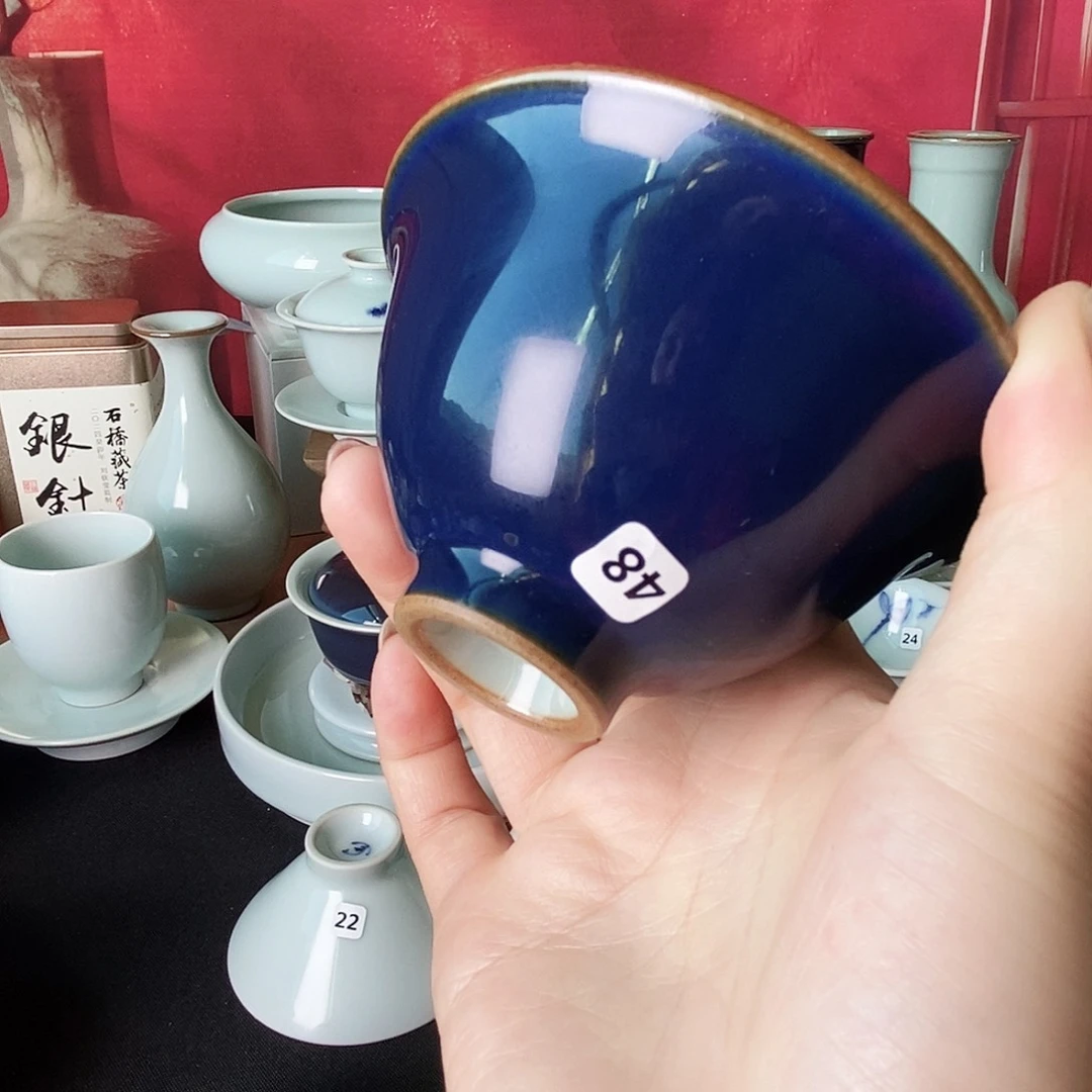 天予窑开播宠粉浮力佛青釉产品