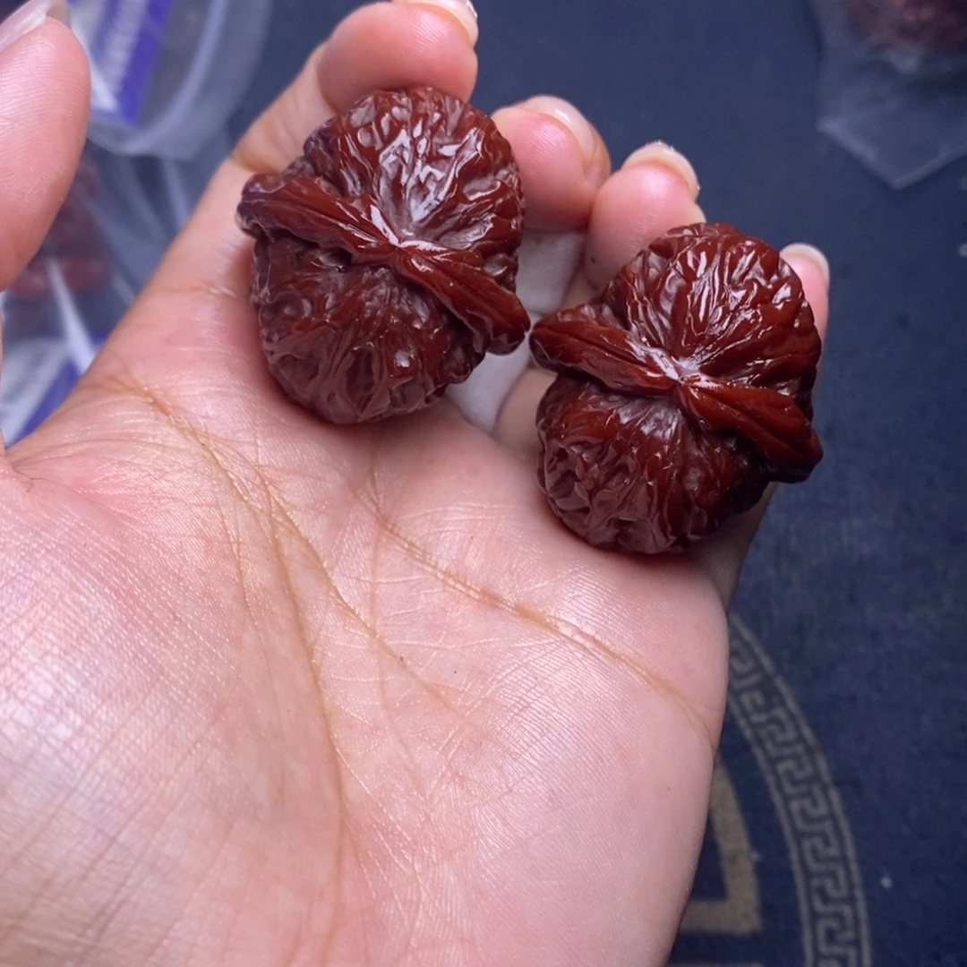 吊坠文玩核桃白狮子34