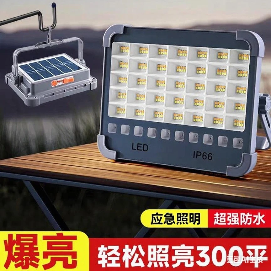 户外太阳能灯大功率爆亮摆摊露营庭院适用充电应急磁吸聚光LED灯