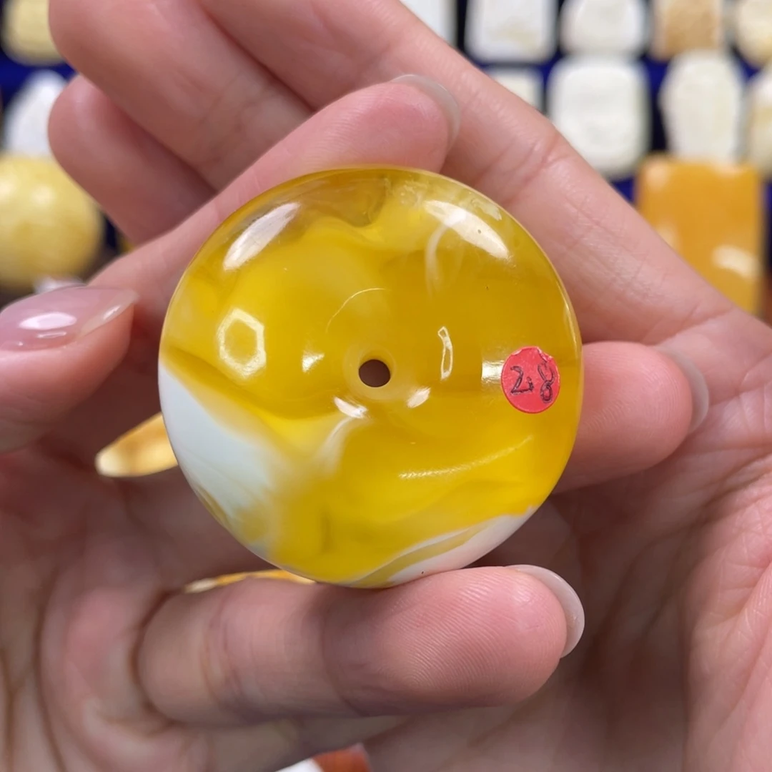 蜜蜡裸石未镶嵌琥珀蜜蜡平安扣