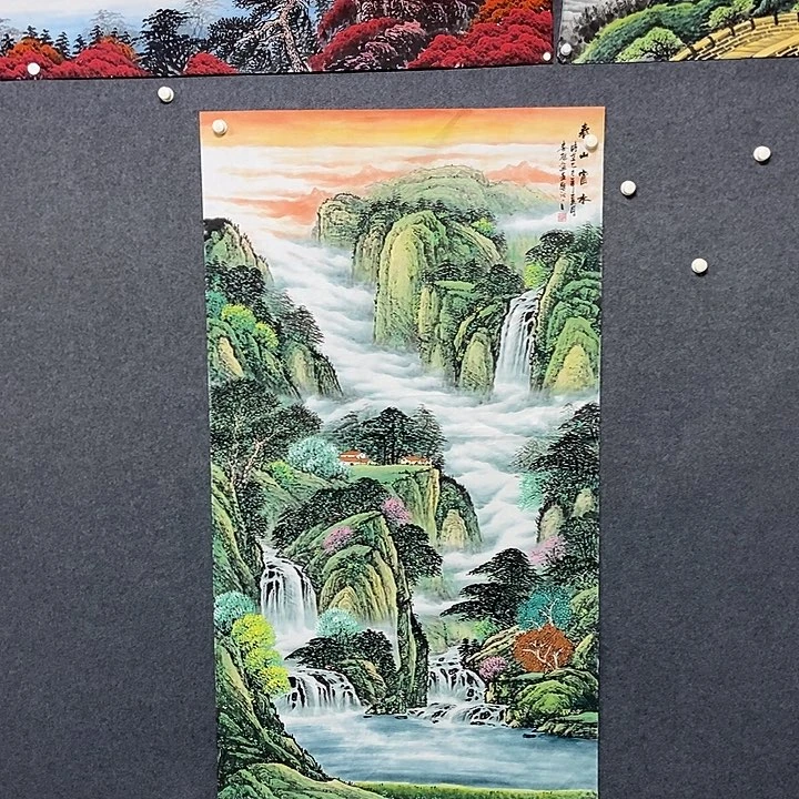 天***平国画大六尺山水一副