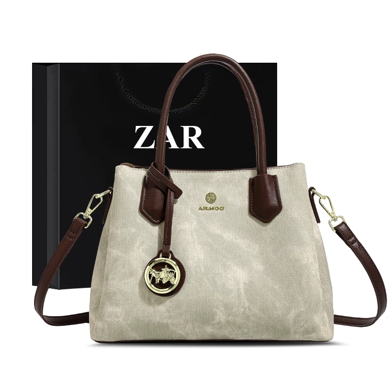 ZAR&RUILR/查瑞娜高级感复古简约手提妈妈包包女士通勤百搭斜挎包