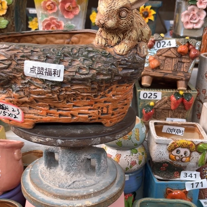 紫砂花盆粗陶材质多肉花盆