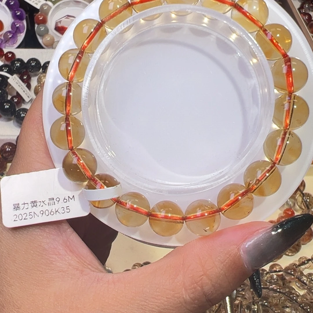 未镶嵌手链水晶巴西暴力黄水晶10m